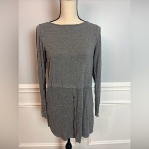 J. Jill Gray Women’s Mini Shirt Dress Pullover With Buttons Size XS